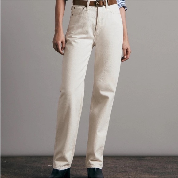 Rag & Bone Alex High Rise Straight Jeans Ecru (white) size 24 - Picture 1 of 7